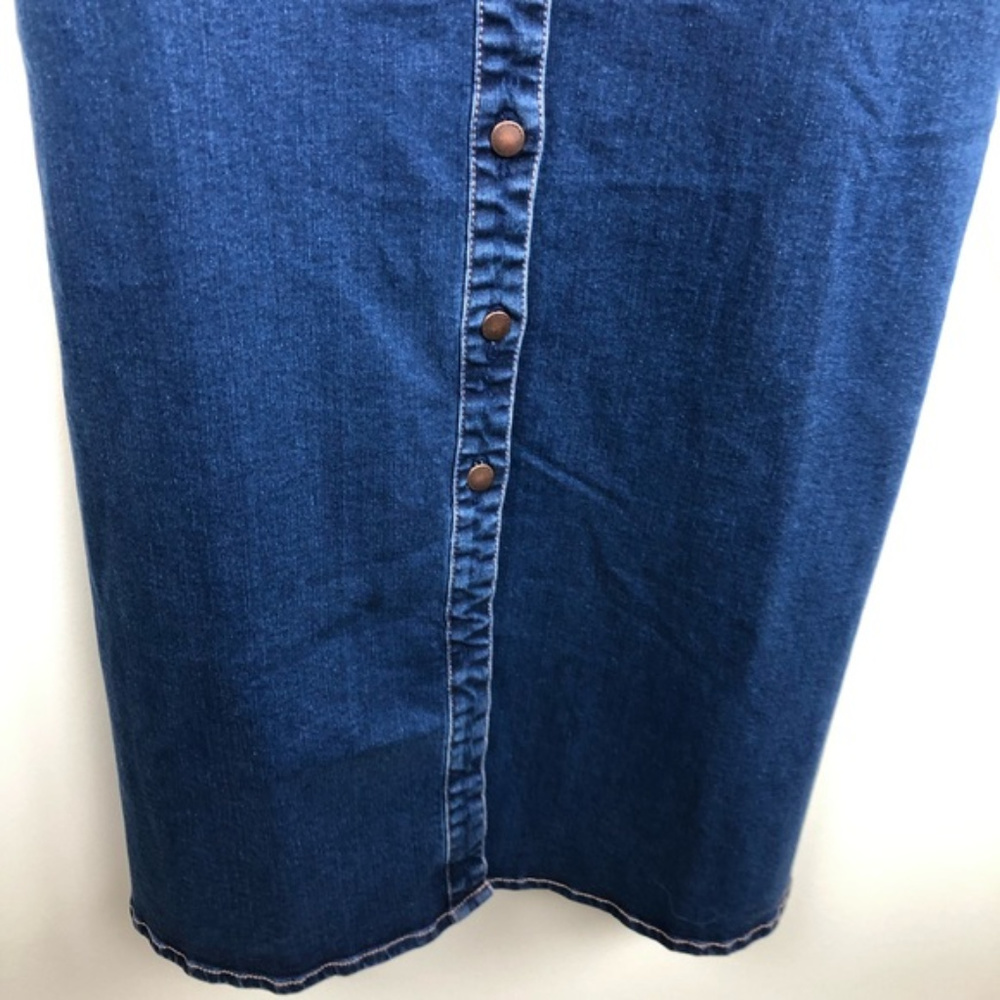Zara Trafaluc Button Front Denim Midi Dress Sz S - Picture 6 of 7